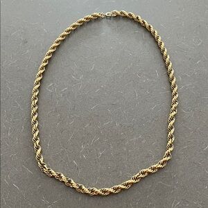 Elegant Gold Rope Chain Necklace 14” fully clasped